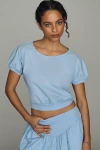 Stateside Pixie Cotton Poplin Crop Top In Multi