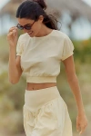 Stateside Pixie Cotton Poplin Crop Top In Yellow