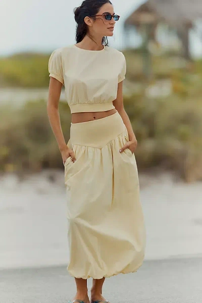 Stateside Pixie Poplin Skirt In Yellow