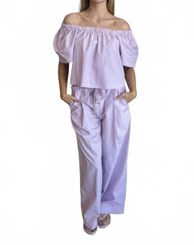 Stateside Poplin Drawstring Pull-on Pants In Lilac Mist In Purple