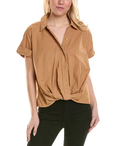 STATESIDE STATESIDE POPLIN FRONT TWIST SHIRT