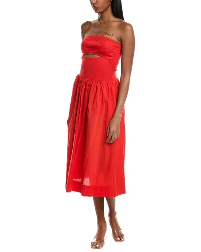 Stateside Poplin Maxi Dress In Red