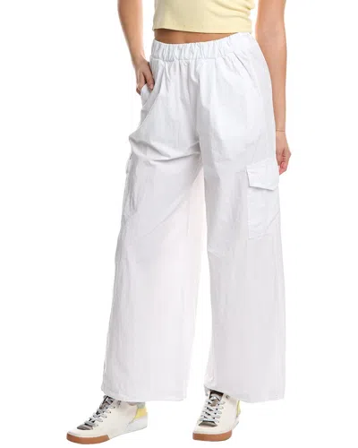 Stateside Poplin Wide Leg Cargo Pant In White