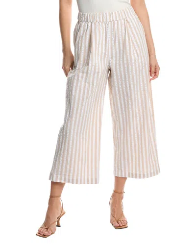 Stateside Puckered Stripe Cropped Pant In Beige