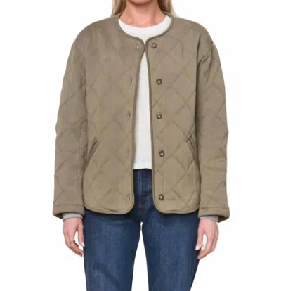 Stateside Quilted Hooded Jacket In Thyme In Brown