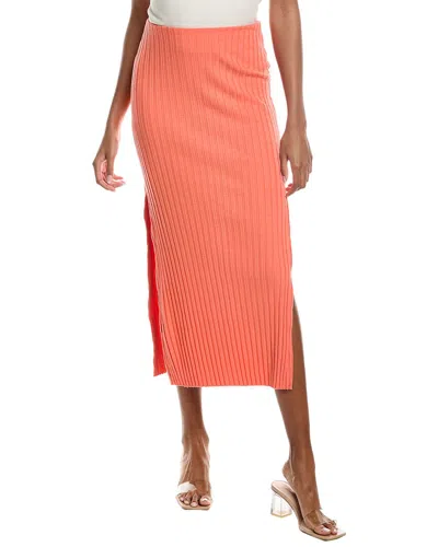 Stateside Rib Maxi Skirt In Red