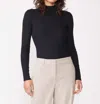 Stateside Rib Mock Neck Bodysuit In Black In Black
