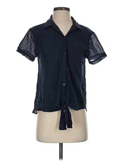 Pre-owned Stateside Short Sleeve Blouse In Blue
