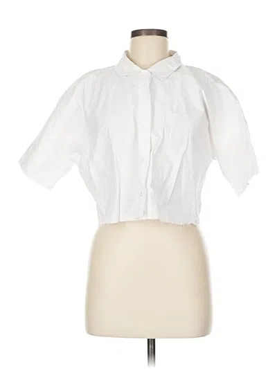 Pre-owned Stateside Short Sleeve Blouse In White