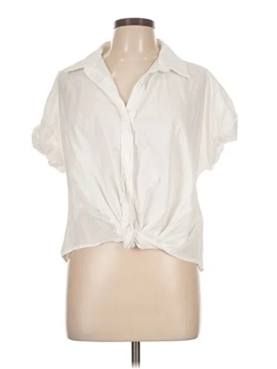 Pre-owned Stateside Short Sleeve Blouse In White
