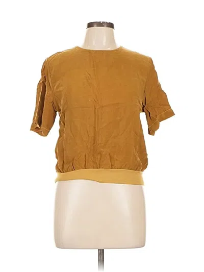 Pre-owned Stateside Short Sleeve Top Brown Crew Neck Tops