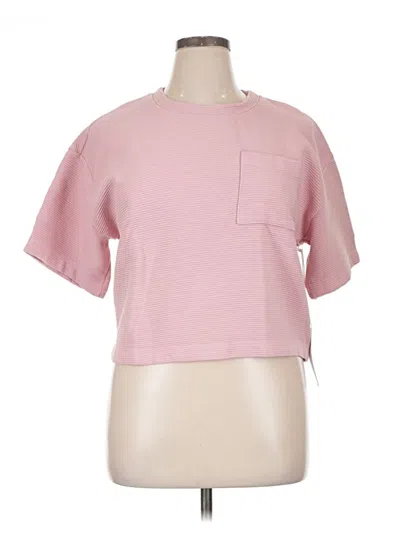 Stateside Short Sleeve Top Pink Crew Neck Tops