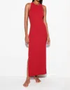 Stateside Simone Rib Maxi Dress In Cherry Pie In Red