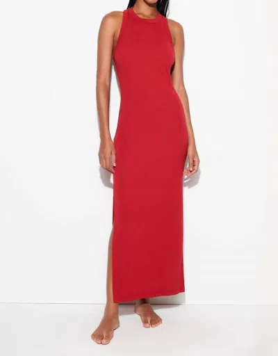 Stateside Simone Rib Maxi Dress In Cherry Pie In Red