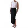 Stateside Siro Rib Maxi Skirt In Black In White
