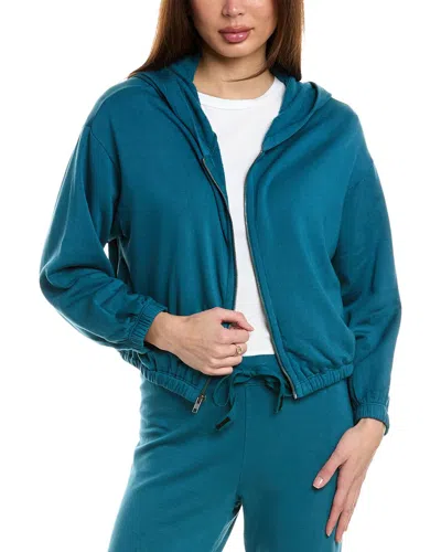 Stateside Softest Fleece Crop Zip Hoodie In Green