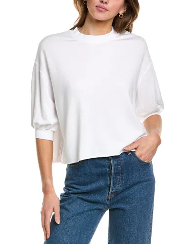 Stateside Softest Fleece Puff Sleeve Pullover In White