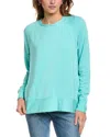 Shop Stateside Softest Fleece Raglan Side Slit Sweatshirt In Green