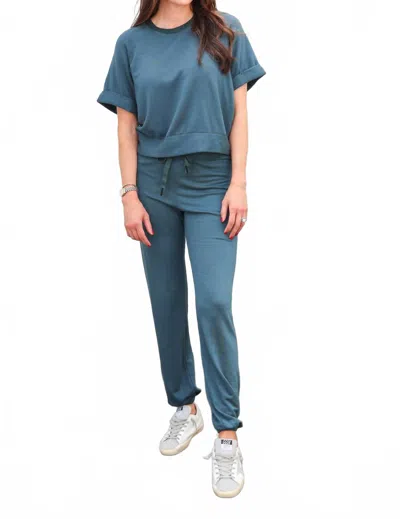 Stateside Softest Fleece Sweatpant In Verde In Blue