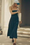 Stateside Strapless Twofer Midi Dress In Blue