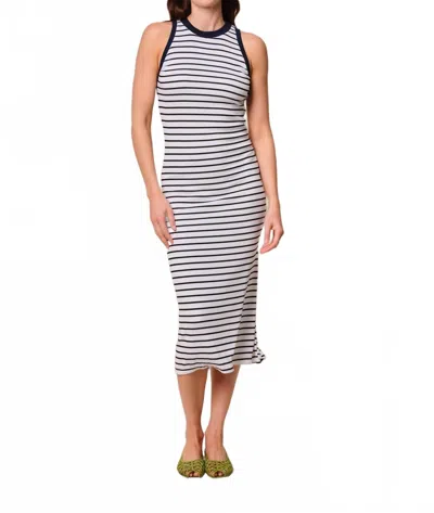 Stateside Striped Midi Dress In Chambray In Blue