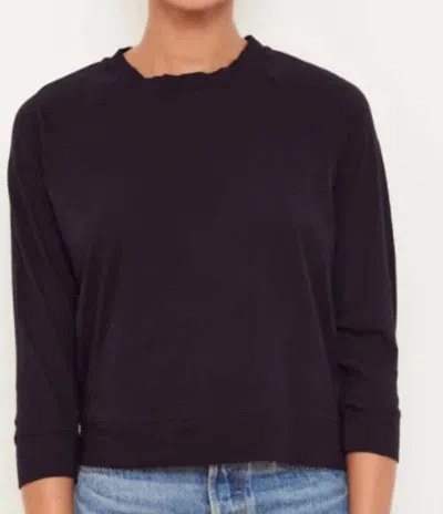 Stateside Supima Slub Jersey Sweatshirt Tee In Crystal Blue (color Of The Lighter Picture) In Black