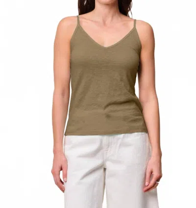 Stateside Supima Slub Jersey V-neck Cami In Bay Leaf In Green