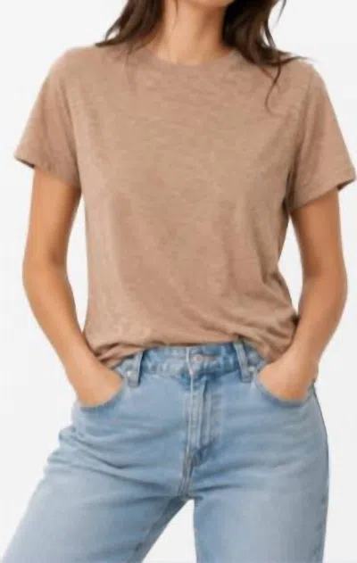 Stateside Supima Slub Short Sleeve Crew Tee In Almond In Brown
