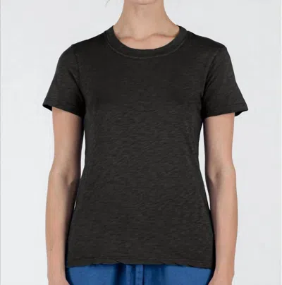 Stateside Supima Slub Short Sleeve Crew Tee In Black