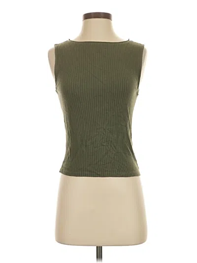 Pre-owned Stateside Tank Top Green Strapless Neckline Tops