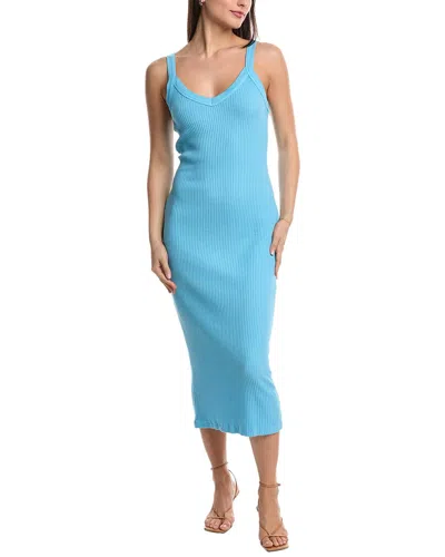 Stateside Thermal V-neck Midi Tank Dress In Blue
