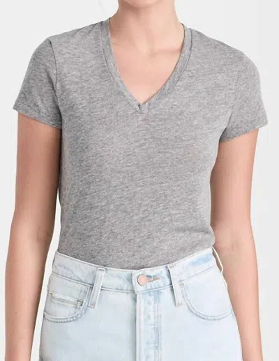 STATESIDE TRIBLEND SHORT SLEEVE V-NECK TEE IN HEATHER GREY