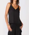 Stateside Viscose Satin Cami Top In Black In Black