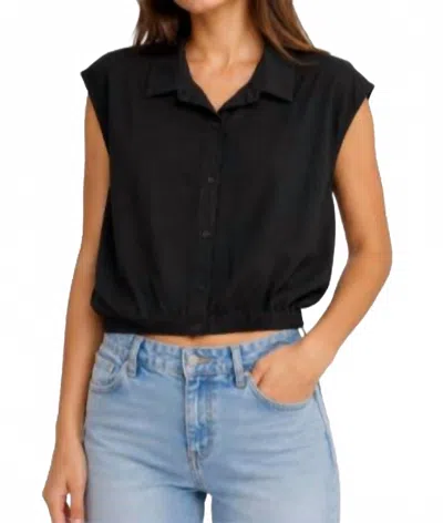 Stateside Voile Sleeveless Shirt In Black
