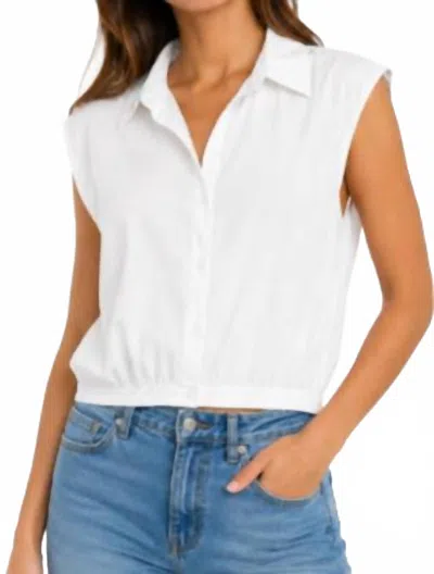 Stateside Voile Sleeveless Shirt In White