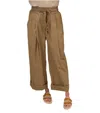 Stateside Voile Wide Leg Trouser In Bay Leaf In Brown