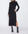 Stateside Women's Highneck Side Ruched Dress In Black In Black