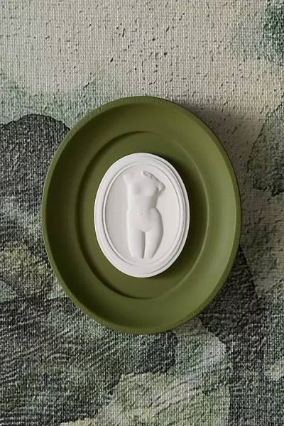 Statuette Olive Plaster Framed Intaglio Gallery Wall Charm
