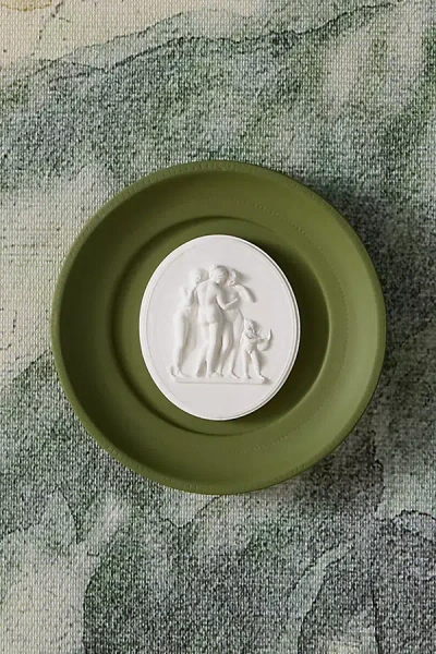 Statuette Olive Plaster Framed Intaglio Gallery Wall Charm