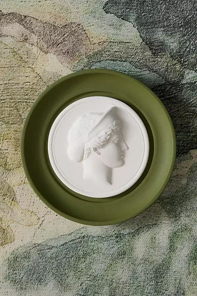 Statuette Olive Plaster Framed Intaglio Gallery Wall Charm