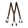 Status Button End 1 1/4" Suspender In Brown