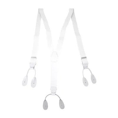 Status Button End 1 1/4" Suspender In White
