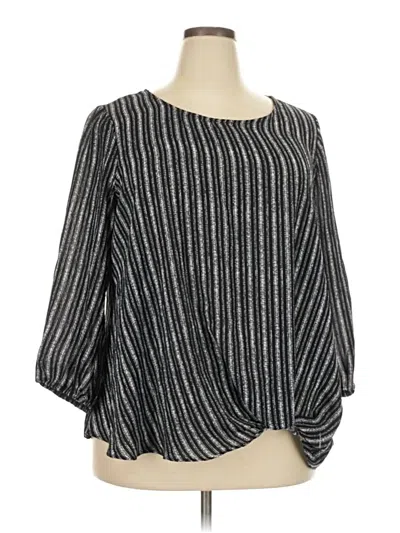 Pre-owned Status By Chenault 3/4 Sleeve Blouse In Gray