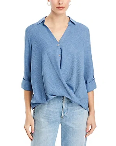 Status By Chenault Button Front Top In Denim