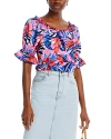 STATUS BY CHENAULT STATUS BY CHENAULT PRINTED RUFFLE TRIM TOP