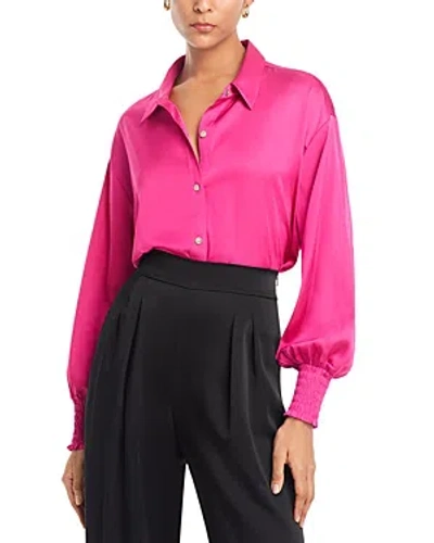 Status By Chenault Satin Blouson Sleeve Blouse In Pink