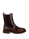 Status Elasticated-panel Leather Chelsea Boots In Brown