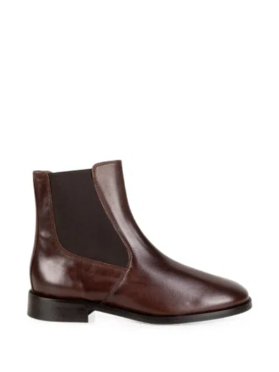 Status Elasticated-side Zip-fastening Boots In Brown