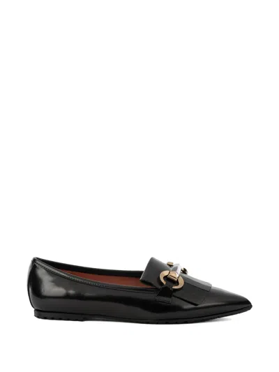 Status Fringe-clamp Leather Ballet Flats In Multi
