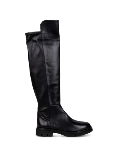 Status Leather Knee-high Boots In Black